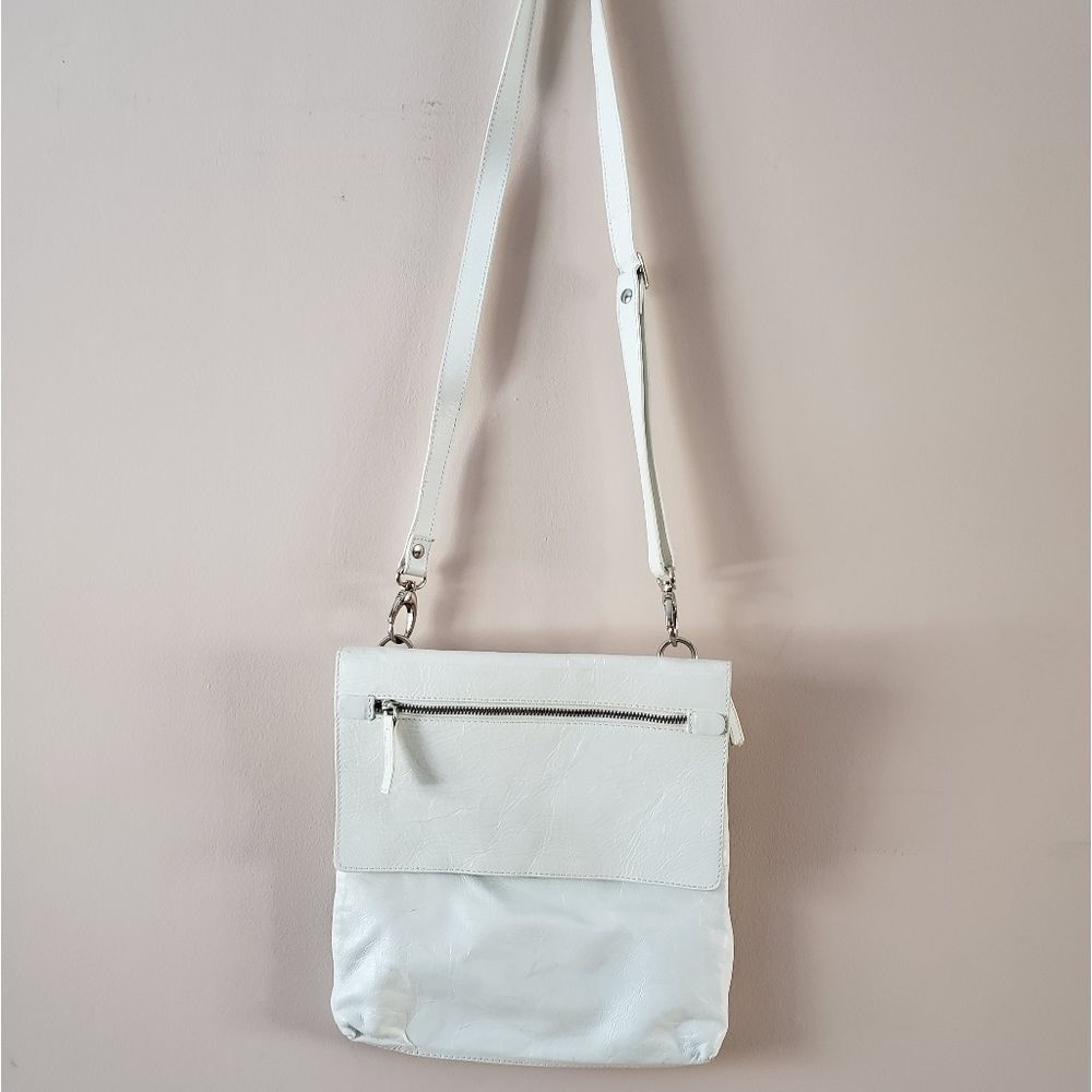 Y2K luxury white leather crossbody